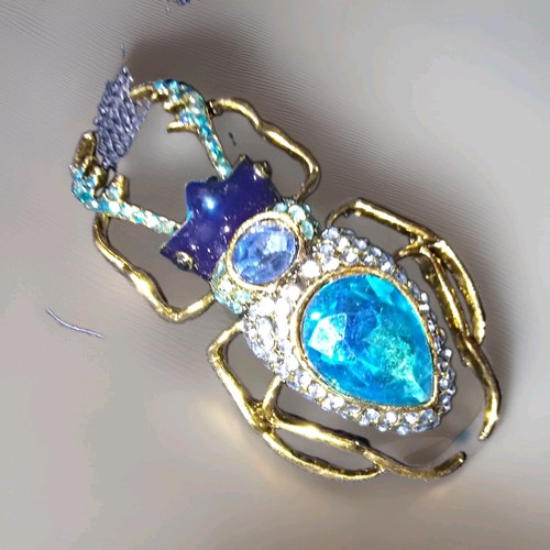 Gold tone blue - gold, rhinestone